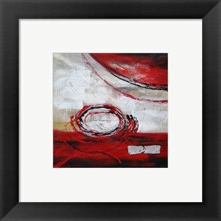Framed Art Abstract Circles II - red Wall Decor 18x24 Artwork