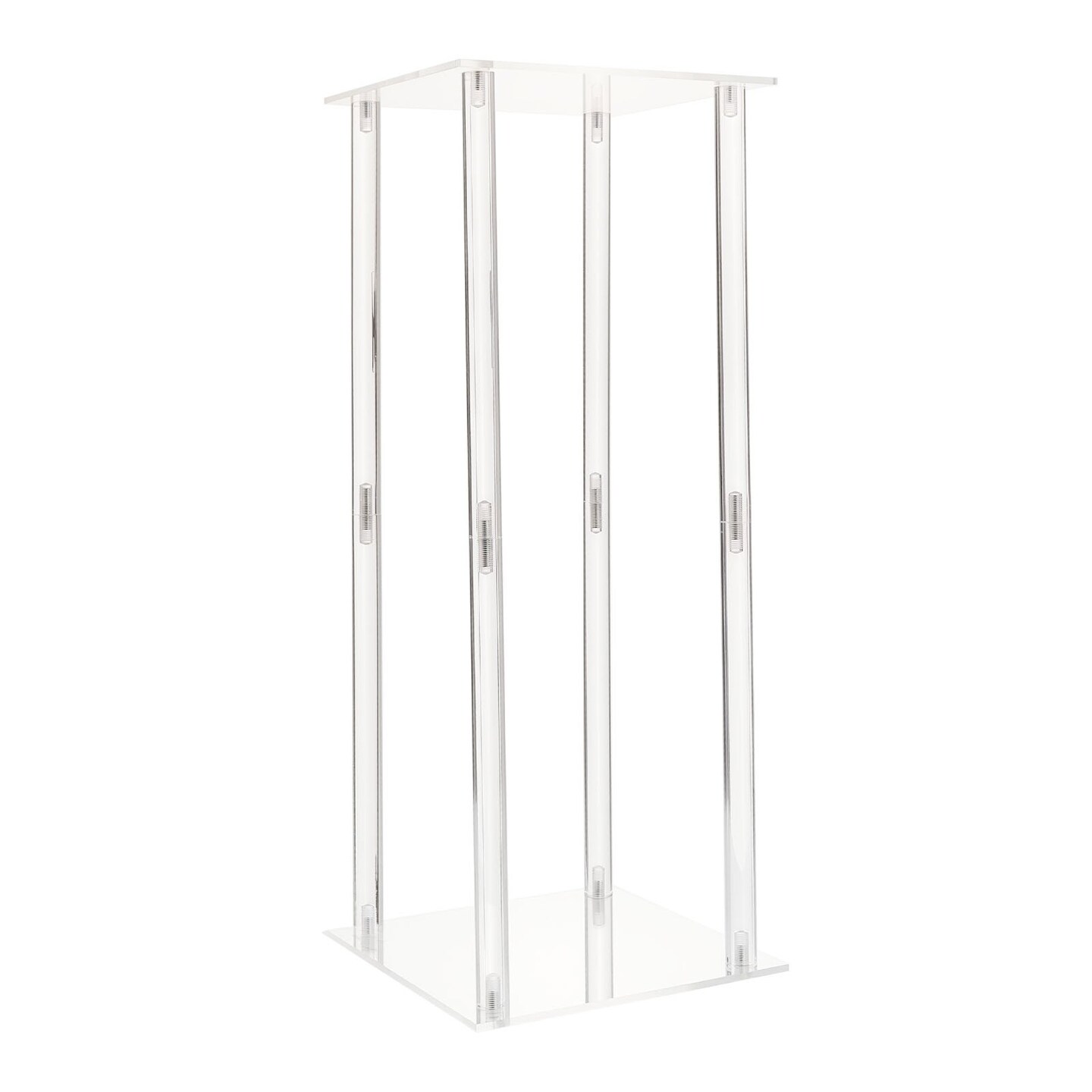 Clear Acrylic Round Cube Centerpiece Flower Stand, 10-Piece Event Decor