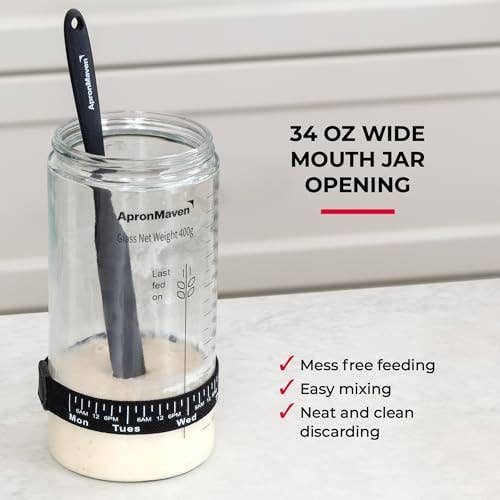Artisan Sourdough Starter Kit – 34 oz Glass Jar with Scale & Tools