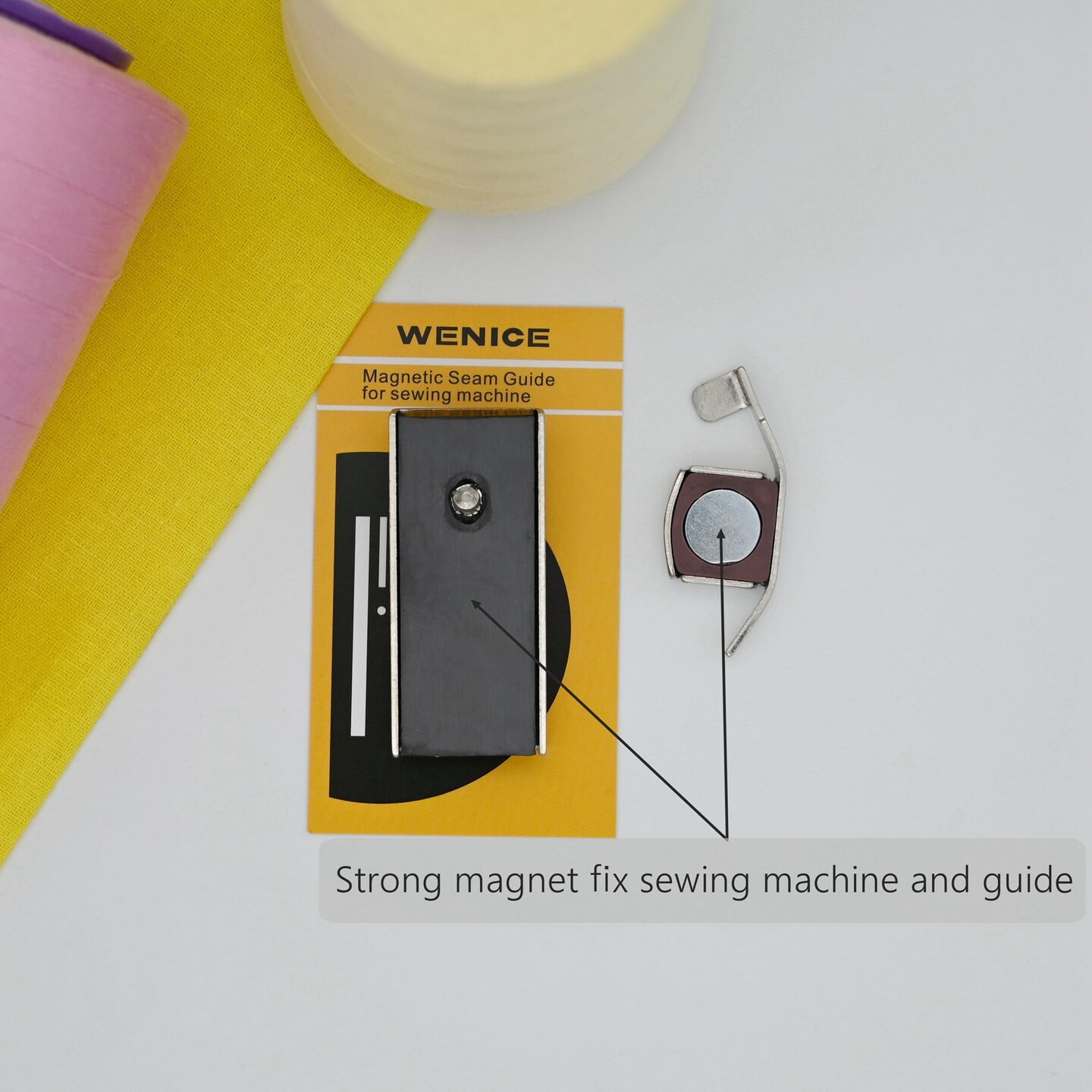 Magnetic Seam Guide for Sewing Machine,Guide Sewing Foot,Hem Guide,WENICE Sewing Machine Accessories 2Pcs