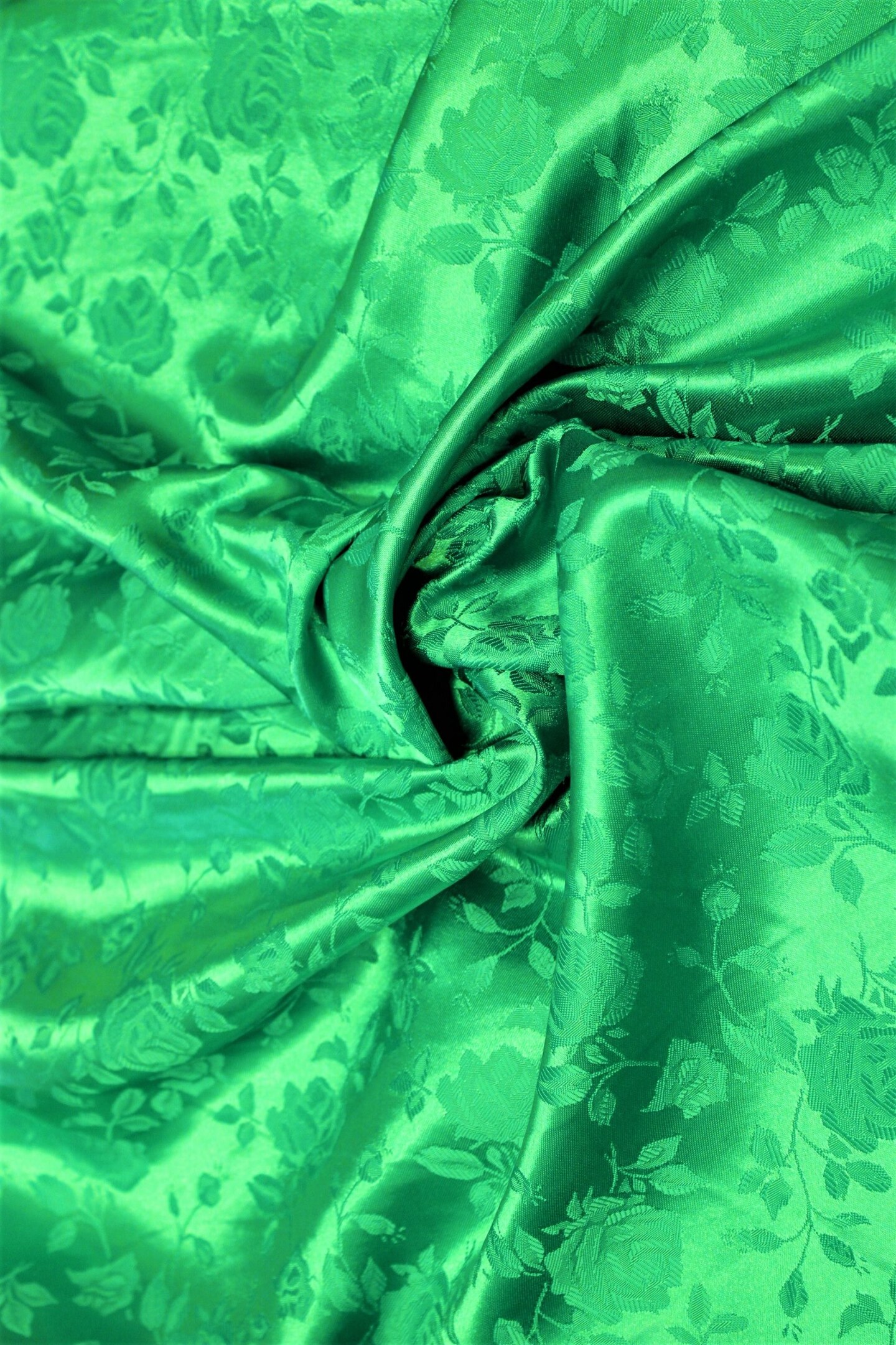 1 Yard Kelly Green Reversible Jacquard Satin Fabric for Curtains Tablecloth Apparel Crafts 58/60" Inches Width