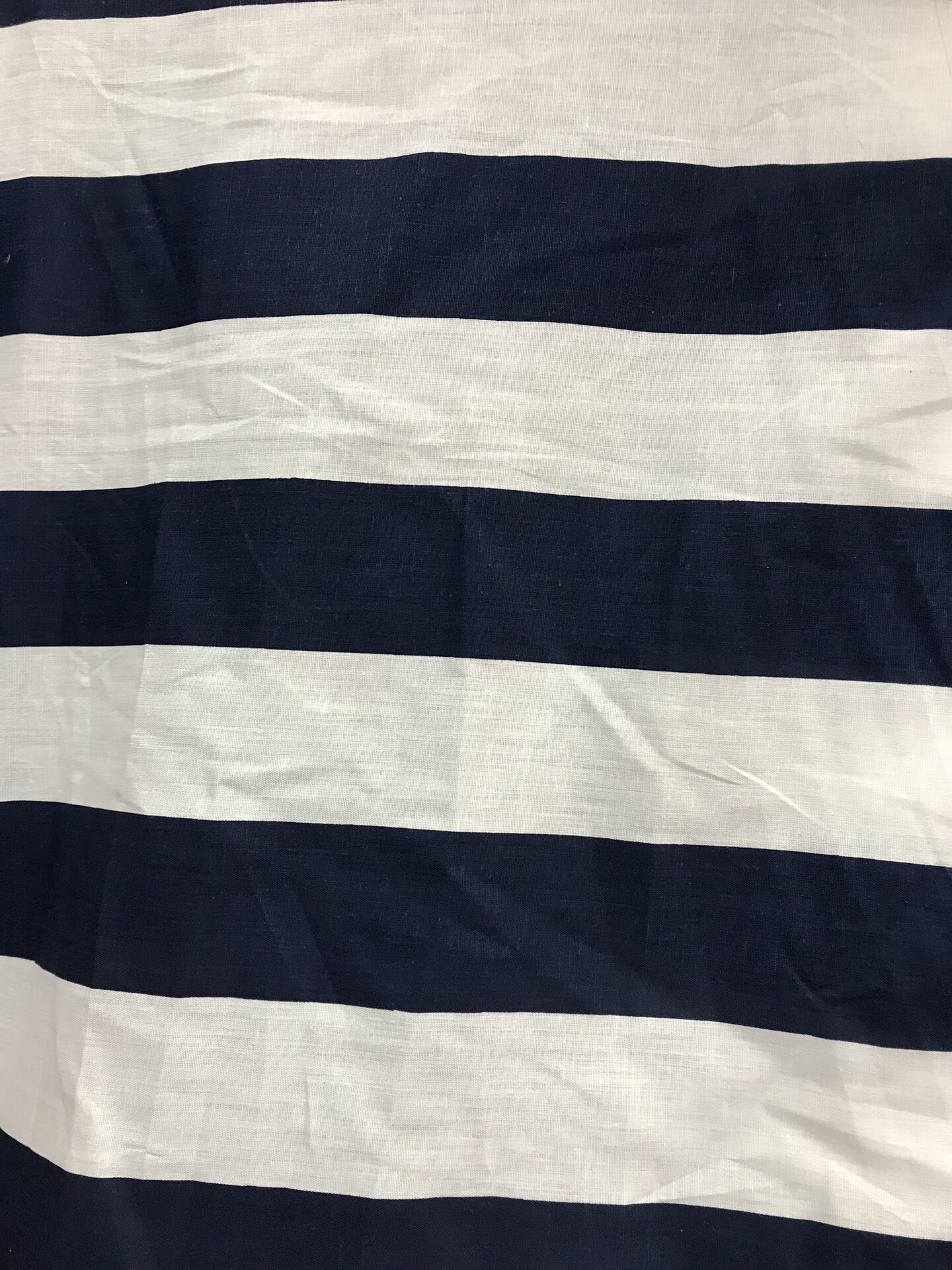 1 Yard Navy And White 2 Inch Stripe Poly Cotton Fabric For Sewing Apparel Decor Crafts 59/60 Inch Wide