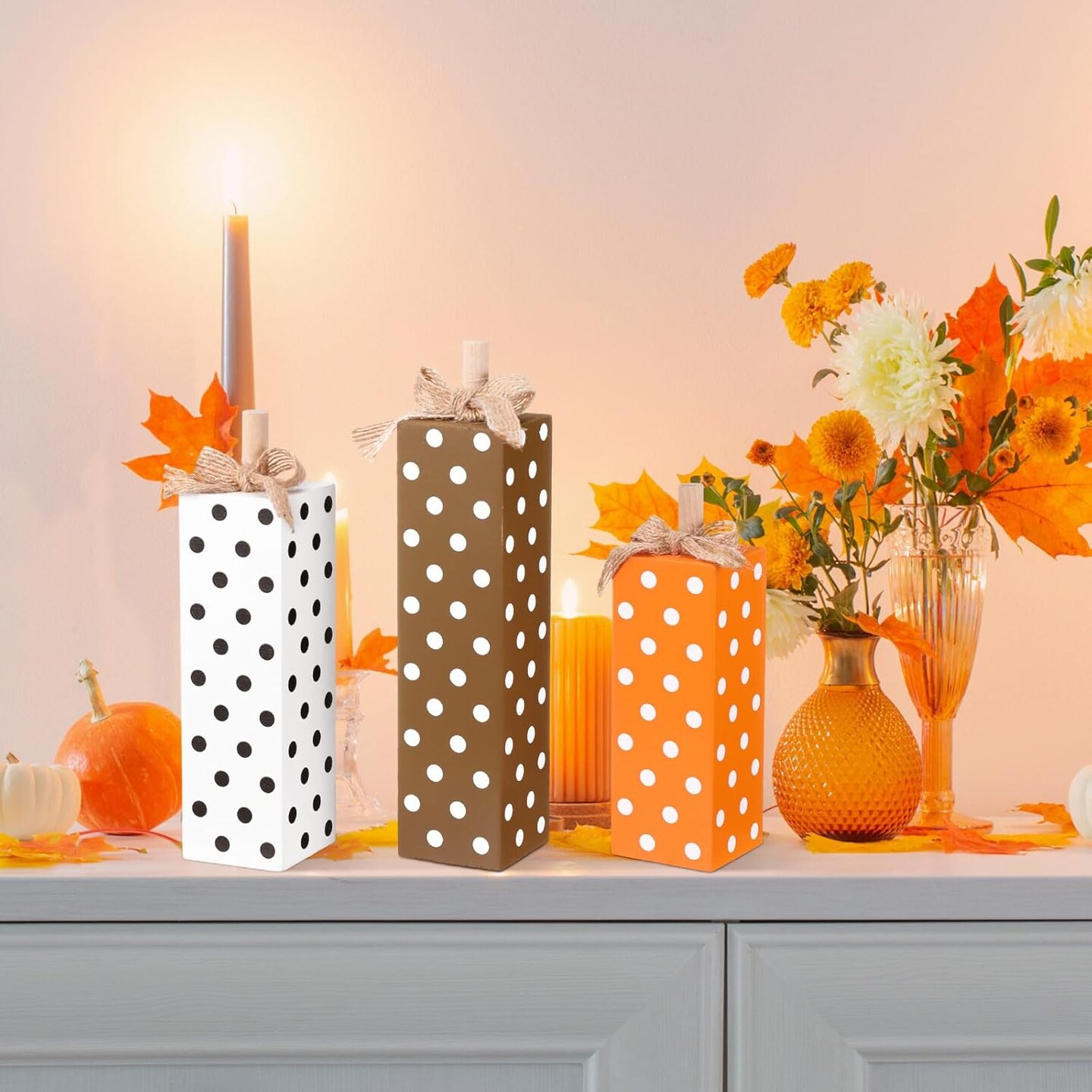 3 Pcs Fall Decorations for Home Fall Table Block Signs
