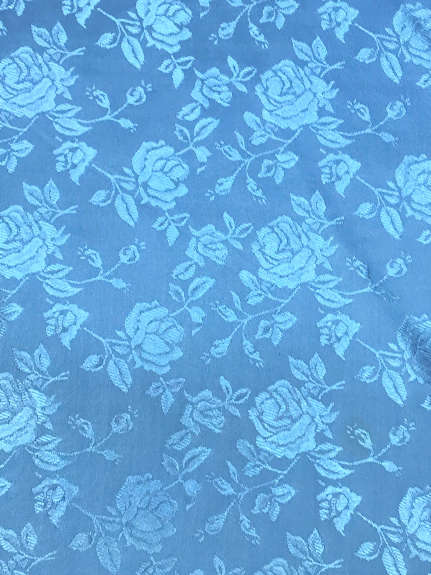 1 Yard Turquoise Jacquard Satin Fabric Reversible Material for Tablecloth Drapery Crafts 58/60 Inches Width