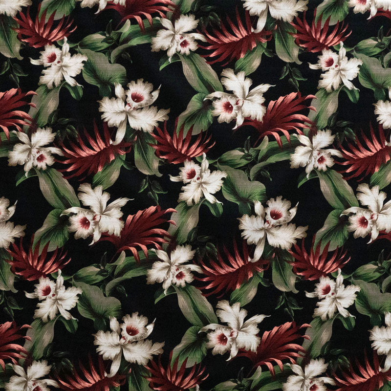 1 Yard Tropical Garden 100% Cotton Light Barkcloth Fabric 36in L x 45in W Premium Textile