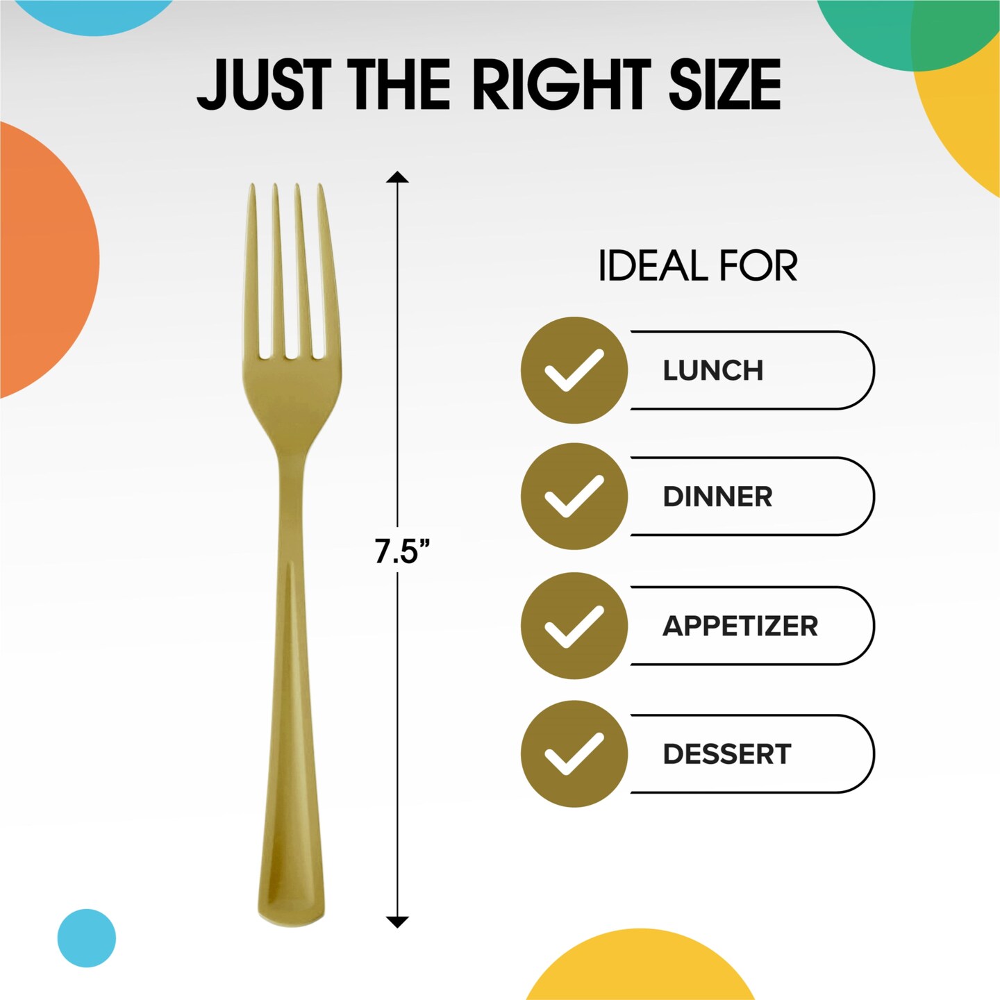 Party Solids 100 Pcs Disposable Utensils &#x2013; Heavy Duty Plastic Cutlery Set &#x2013; Premium Plastic Forks, Spoons or Knives for Parties, Events, Catering &#x26; Tableware Supplies by Exquisite