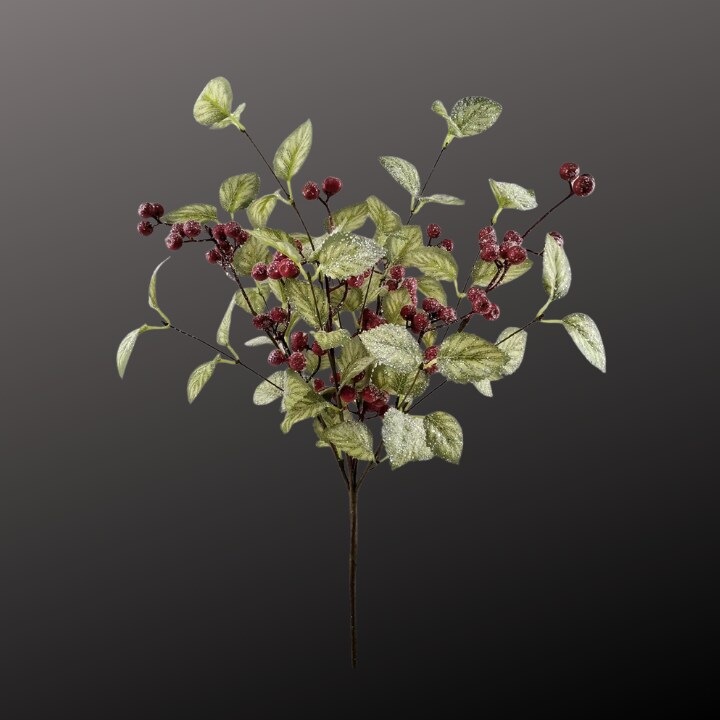 20&#x22; Frosted Viburnum Berry Bush &#x2013; Icy Red Berries for Holiday Decor-40376