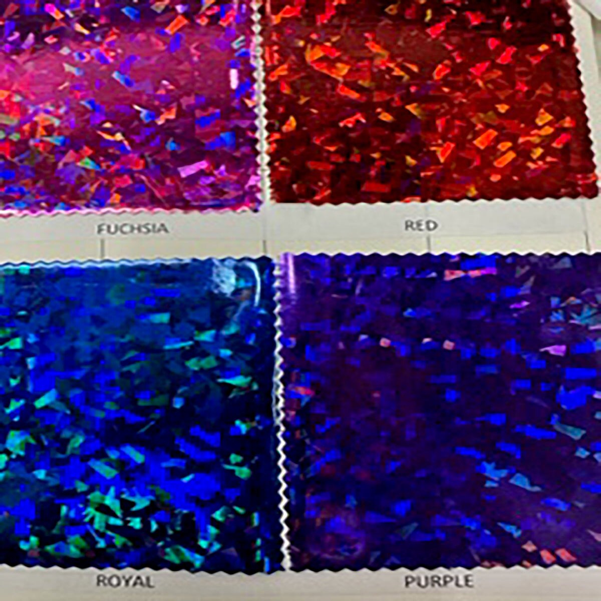 1 Yard Vinyl Broken Glass Hologram Fabric Color Card For Costumes And Dancewear