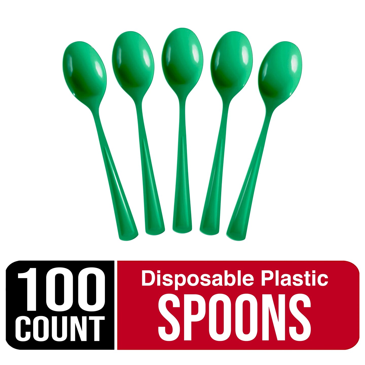 Party Solids 100 Pcs Disposable Utensils – Heavy Duty Plastic Cutlery Set – Premium Plastic Forks, Spoons or Knives for Parties, Events, Catering & Tableware Supplies by Exquisite