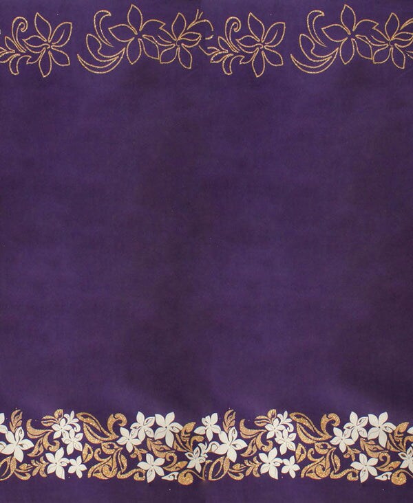 1 Yard Tiare & Swirls Double Border Glitter Polyester Fabric 56 Inch Width