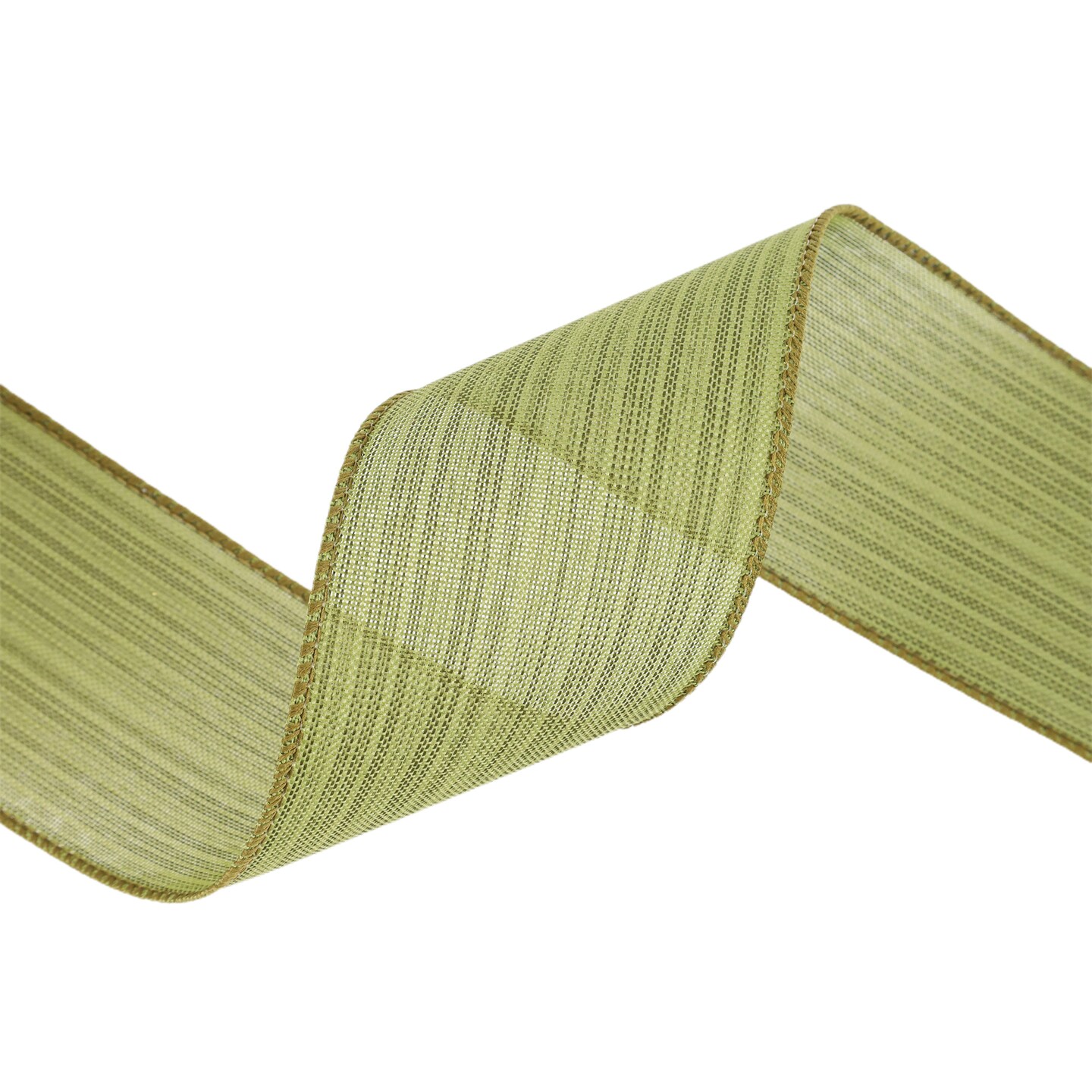 LaRibbons 2 1/2" Wired Ribbon | Green Horizontal Stripes | 10 Yard Roll