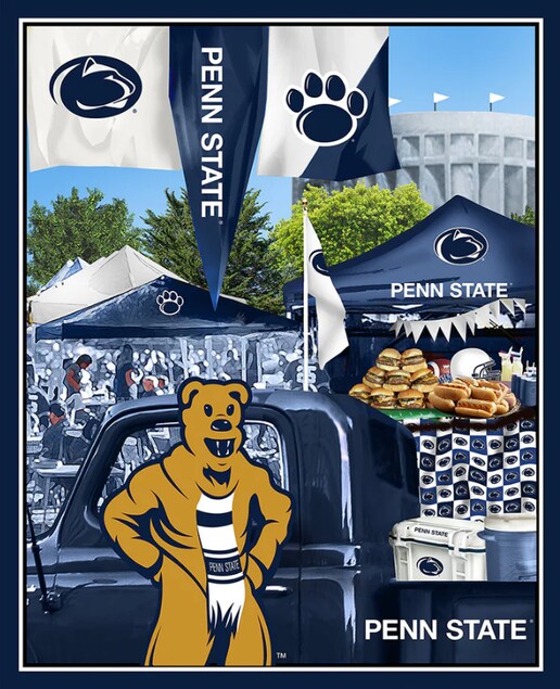 Licensed NCAA Penn State University Tailgate Panel Cotton PS-1157 Cotton Fabric by the Panel