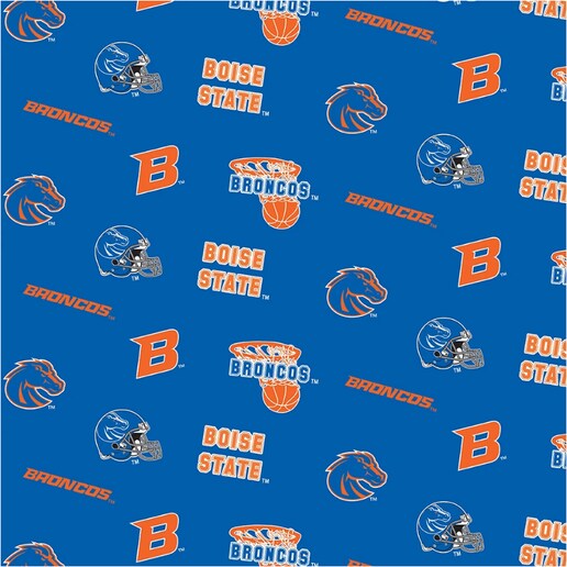 Licensed NCAA Boise State Allover Blue BOISE-045 Cotton Fabric by the Yard