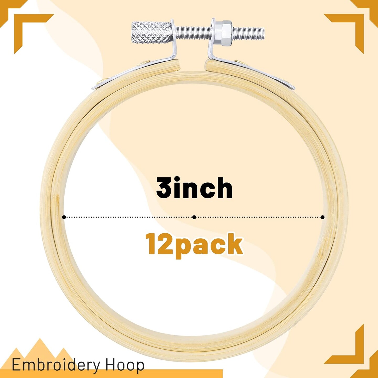 3 Inch 12 Pieces Small Embroidery Hoops Bamboo Circle Cross