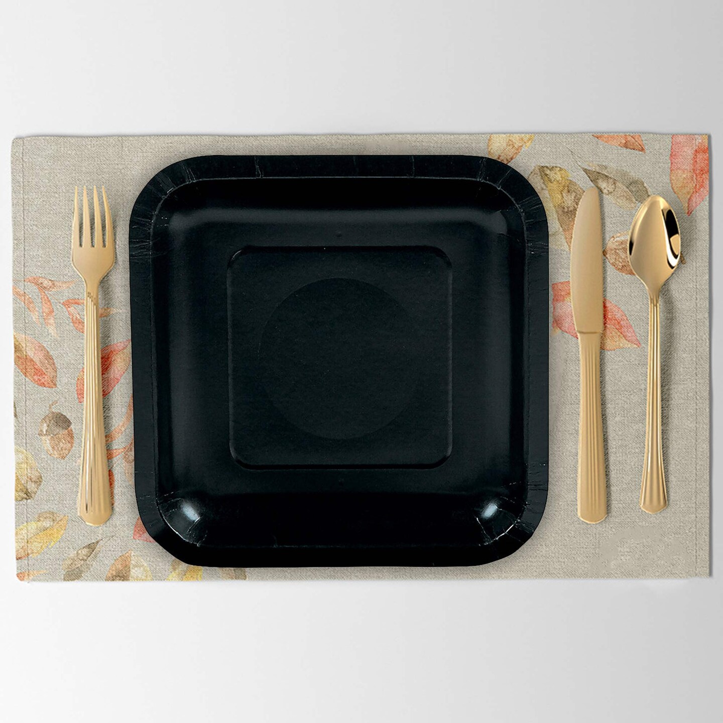 24 Count Black Square Paper Dessert Plates for Elegant Party Wedding Baby Shower 7"