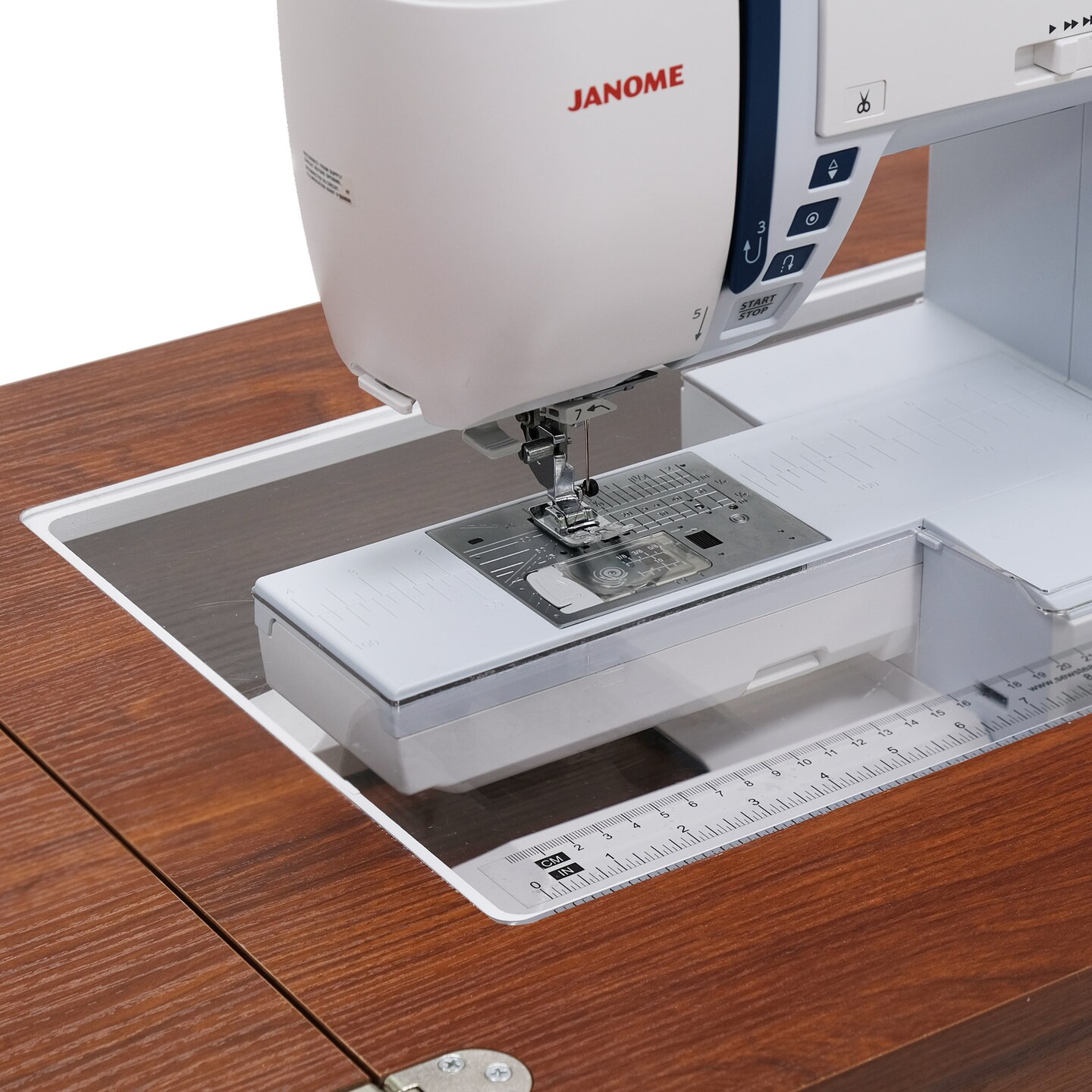 Arrow Classic Sewing Furniture Harriet Sewing Cabinet with Hydraulic Lift & Storage Drawers - Teak