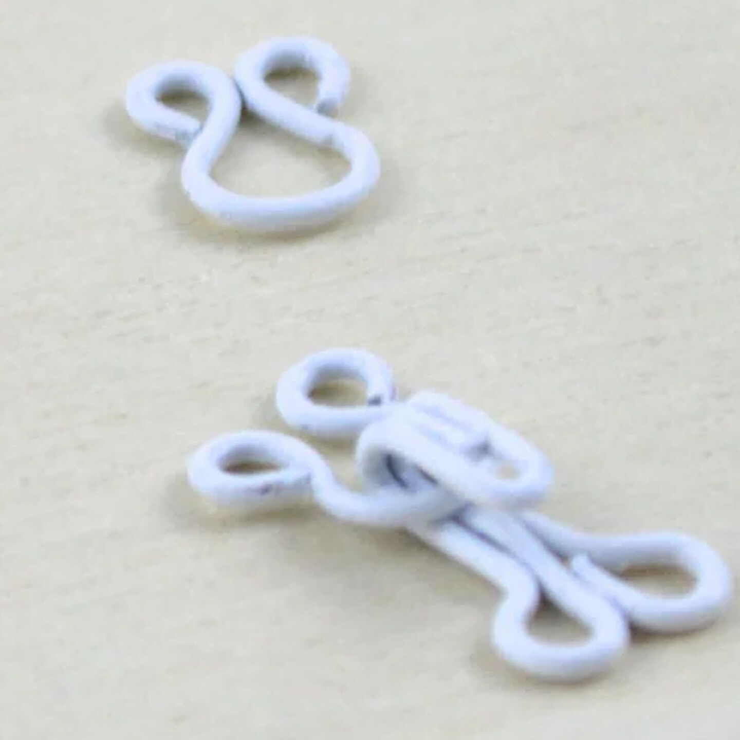 144 Sets Size 1 White Hook and Eye Sewing Closures for Lingerie Bra Dress Projects