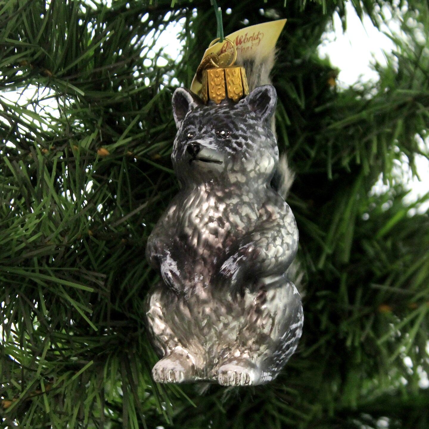 Old World Christmas 3.5 Inch Vintage Raccoon. Tree Ornament , Ornament Woodland