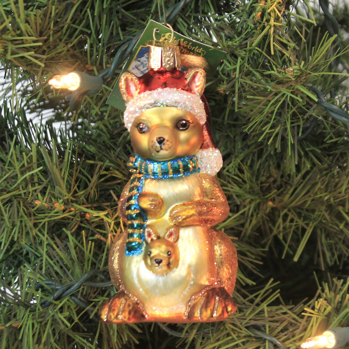 Old World Christmas 4.25 In Christmas Kangaroo Tree Ornament , Mom Joey Australia