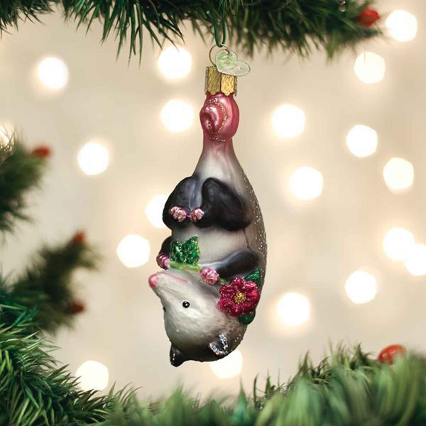 Old World Christmas 4.25 In Blossom Opossum Christmas Tree Ornament , Playing Possem Ornament