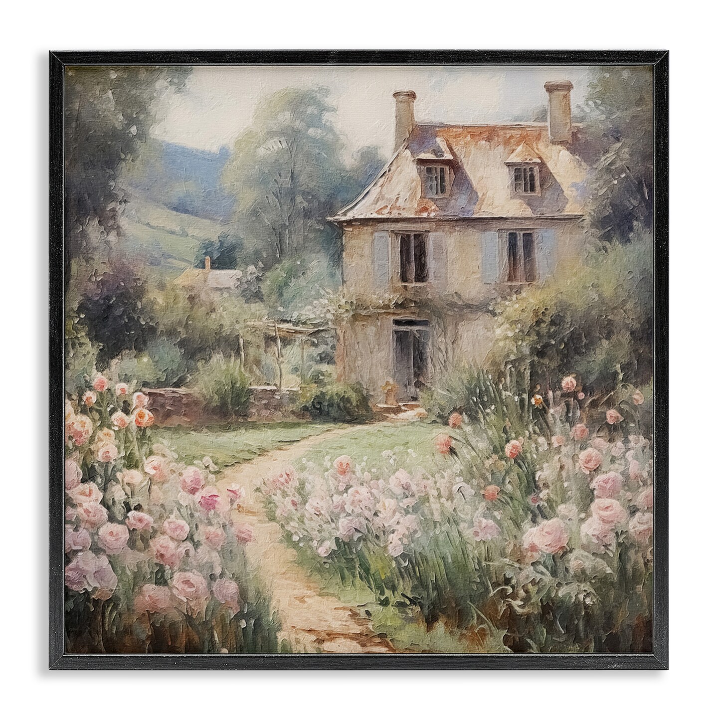 Stupell Industries French Garden Cottage Framed Giclee Design By RileyB