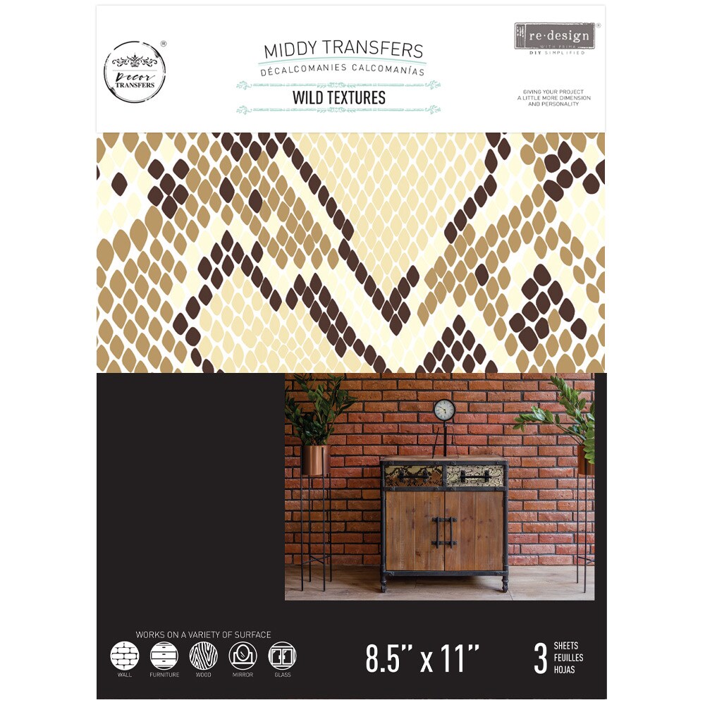 Middy Transfers&#xAE; - Wild Textures - 3 sheets, 8.5&#x22;x11&#x22;