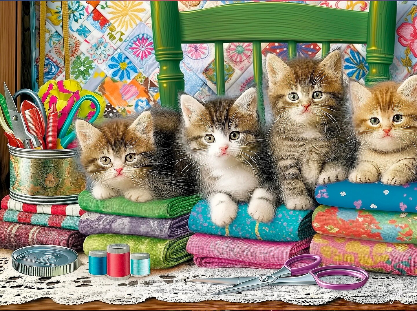 Sunsout The Seamstresses 1000 pc   Jigsaw Puzzle 77153