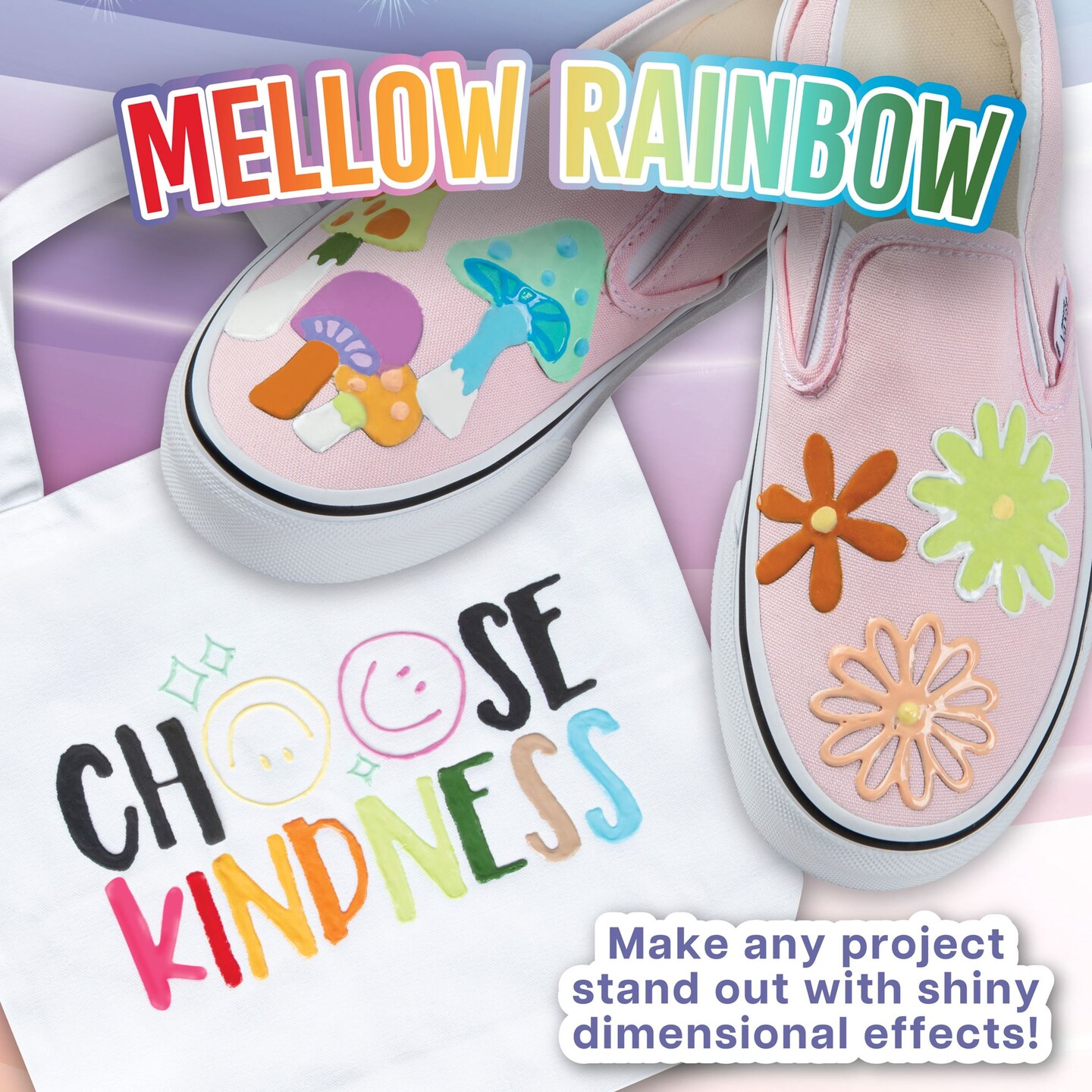 Tulip Puff Paint Mellow Rainbow, Multi-Surface Craft Paint,  .75 fl oz 20 Pack