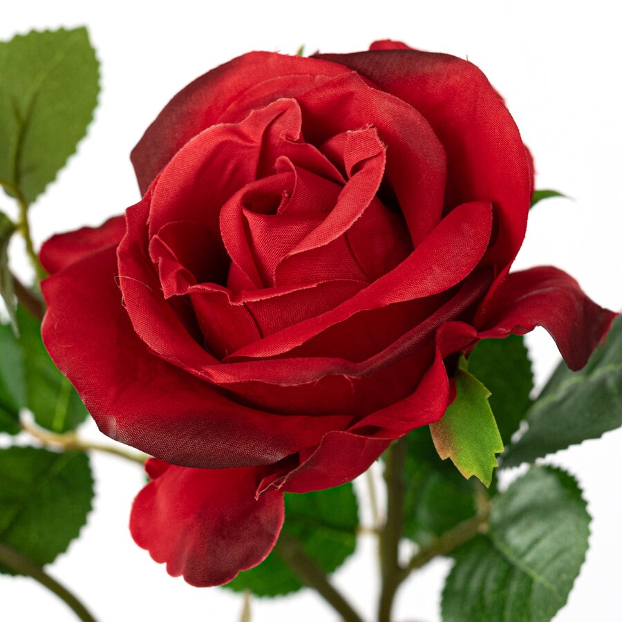 30&#x22; Red Rose Spray &#x2013; Realistic Faux Floral Stem