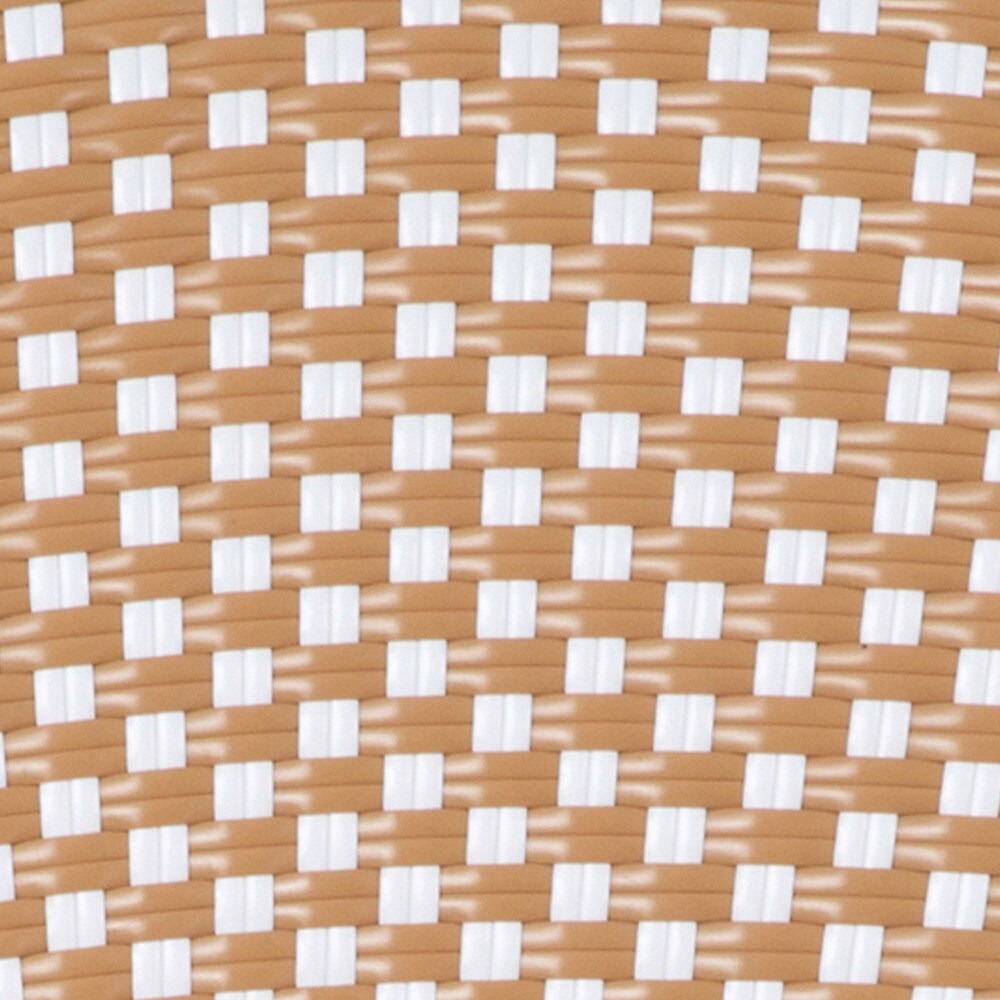 Merrick Lane Celia Bistro Style Table with Tempered Glass Top, PE Rattan, and Bamboo Finished Metal Frame for Indoor/Outdoor Use