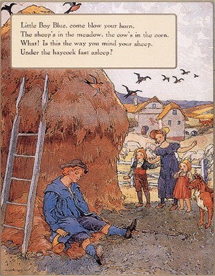 Little Boy Blue by Mother Goose Collection Wall Art Décor 16 ¾ x 13 Art Print