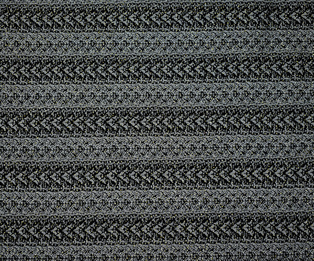 Black-White-Gold Rayon Blend Stretch Lace Stripe Bengaline Jacquard Fabric By the Yard