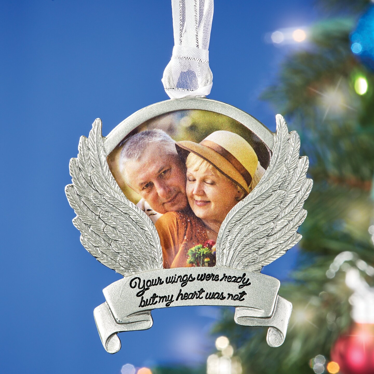 Collections Etc Your Wings Were Ready Angel Wings Photo Christmas Ornament