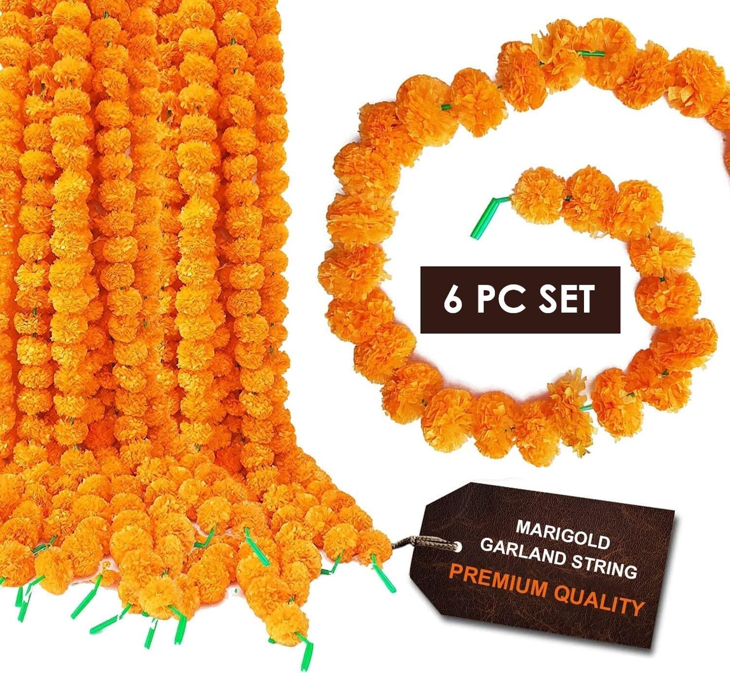 Artificial Marigold Flower Garland (Orange)