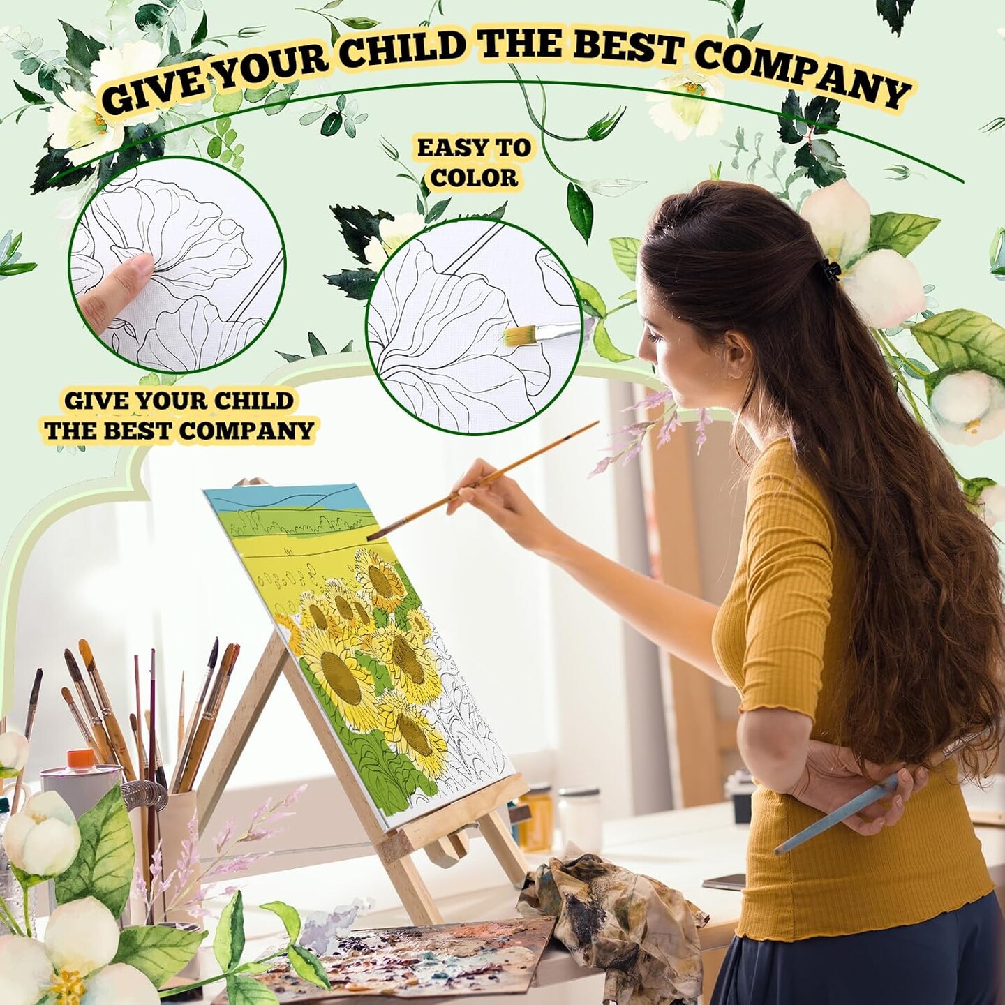 12 Pcs Pre Drawn Canvas)(Multicolor)7.87 x 7.87 x 1.57 inches