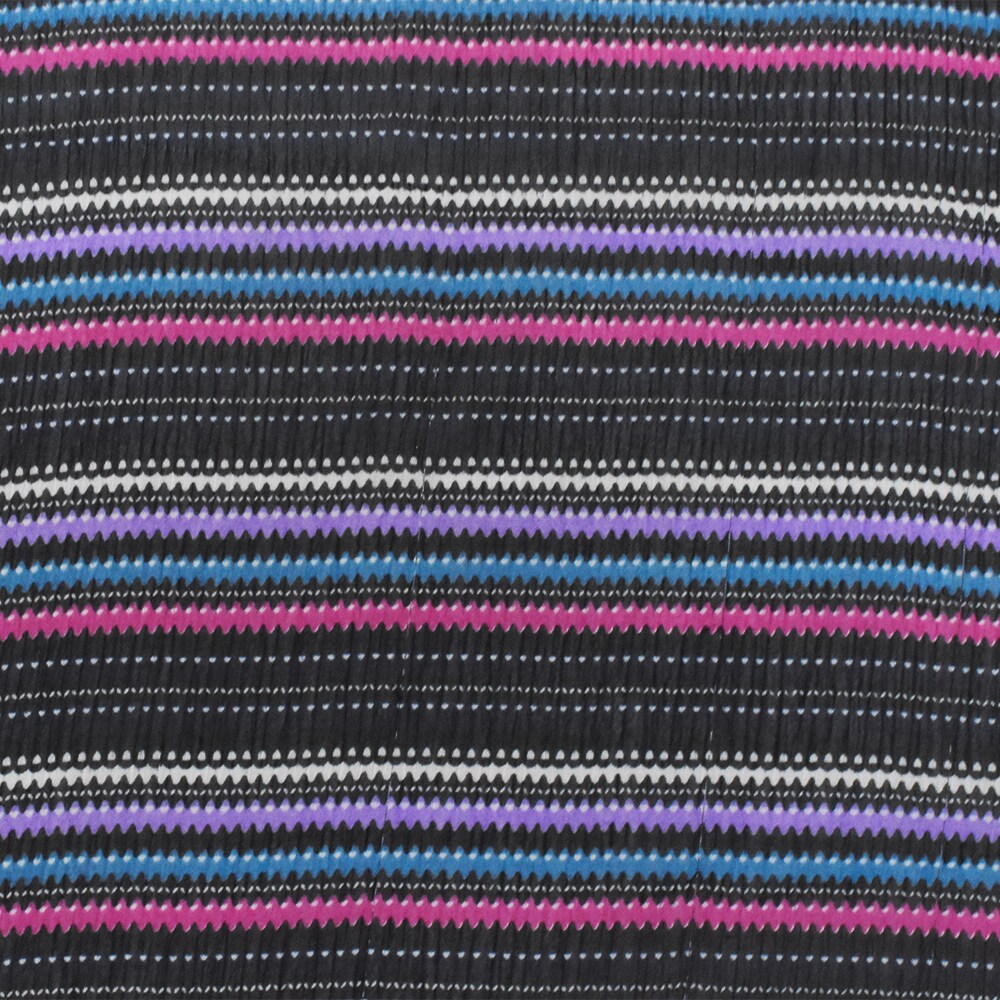 Black-Pink-Multi Mini Wave Stripe Printed Poly Crinkle Yoryu Chiffon Fabric By the Yard