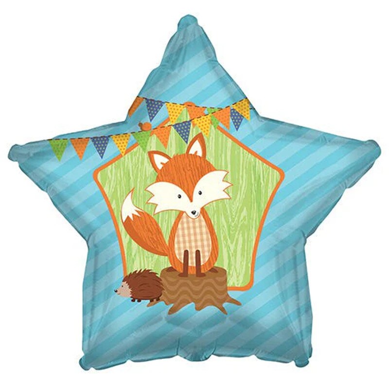 17&#x22; Forest Fox Foil Balloon Animal Party Star Decoration