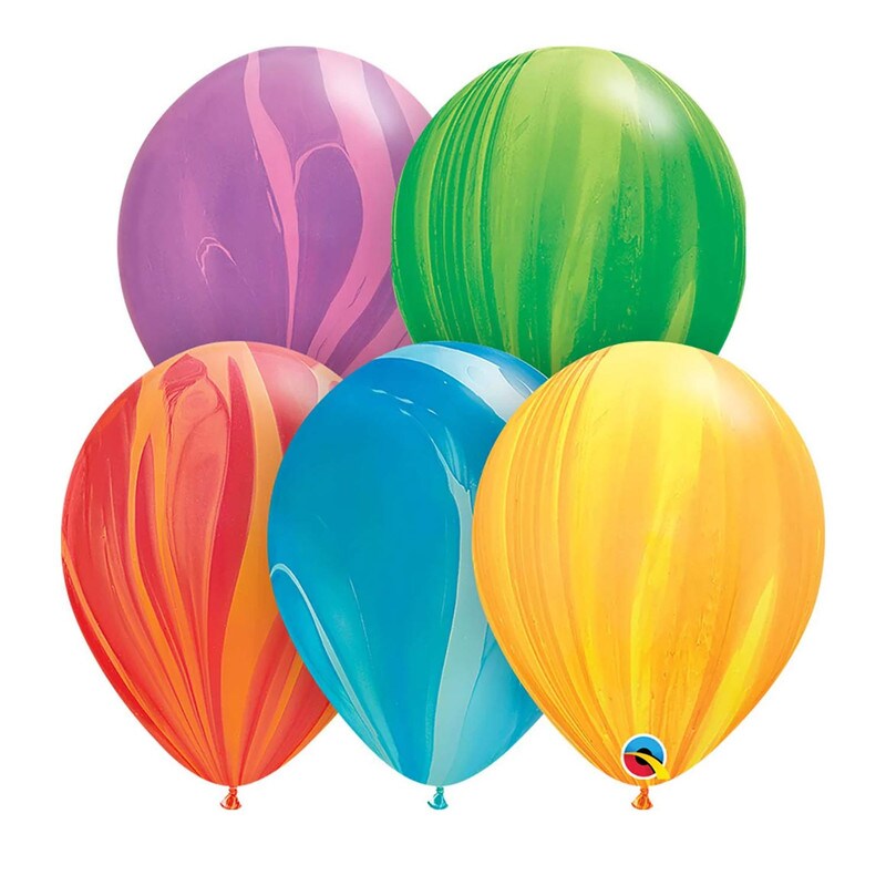 Qualatex&#xAE; 11 Inch Rainbow Superagate Assortment Latex Balloons
