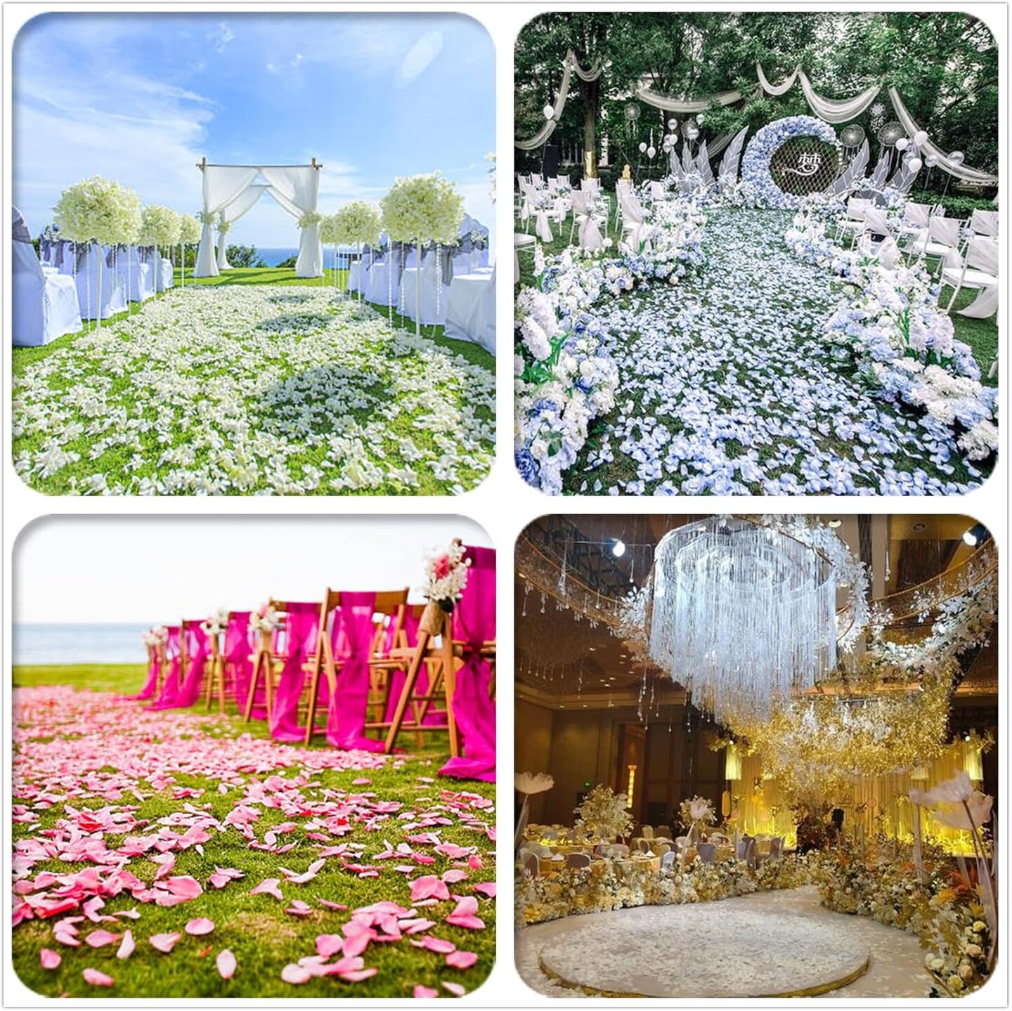 Ivory Rose Petals for Romantic Nights, 1000pcs Artificial Roses Flower Petals, Emulation Rose Pedals for Wedding Parties