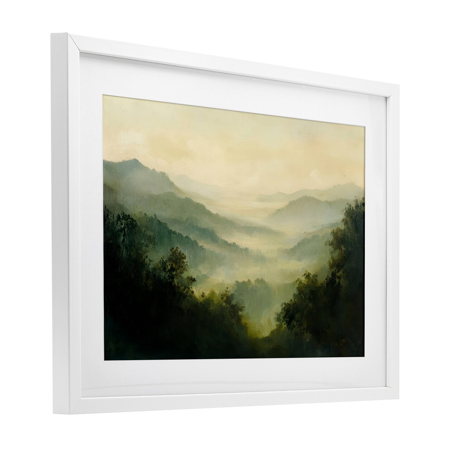 Stupell Industries Through The Haze Landscape Framed Print Under Glass, design by Petal Prints Design