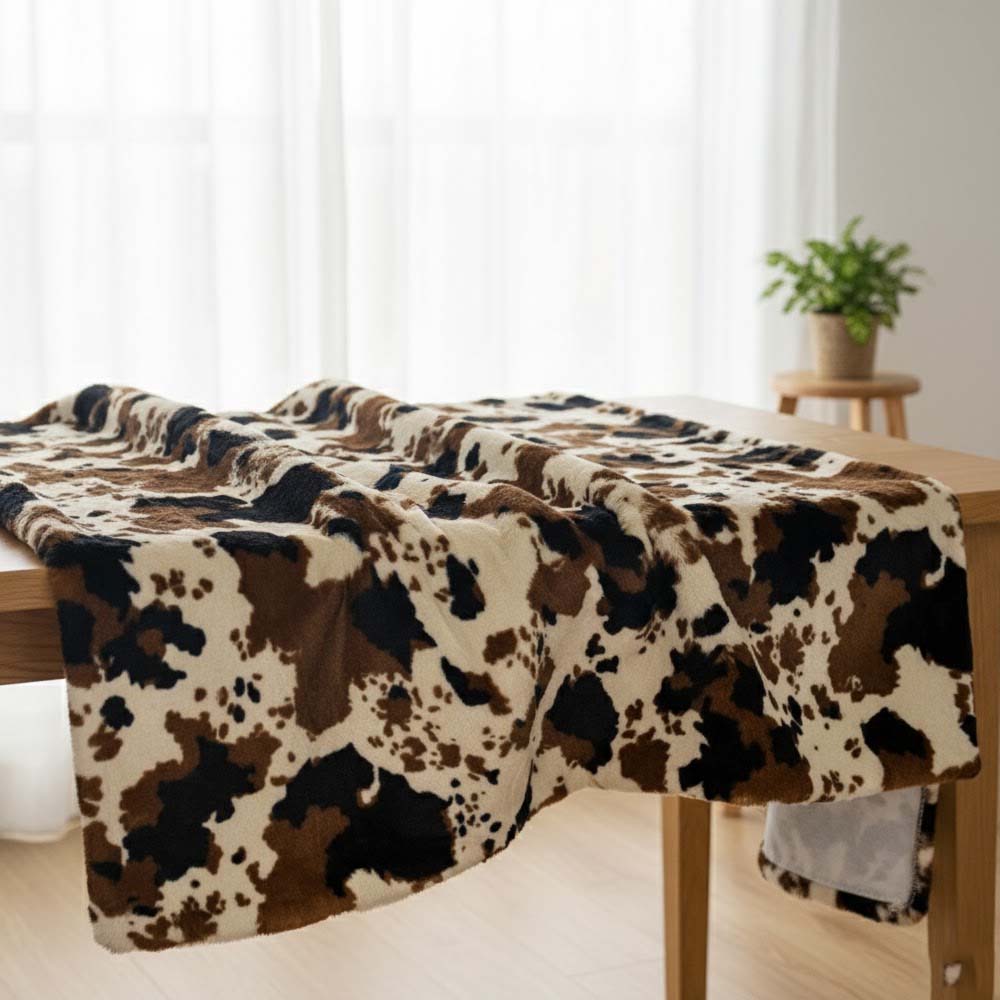 1 Yard Brown Cow Velboa Faux Fur Fabric 58/60 Inch Width for Costumes & Decor