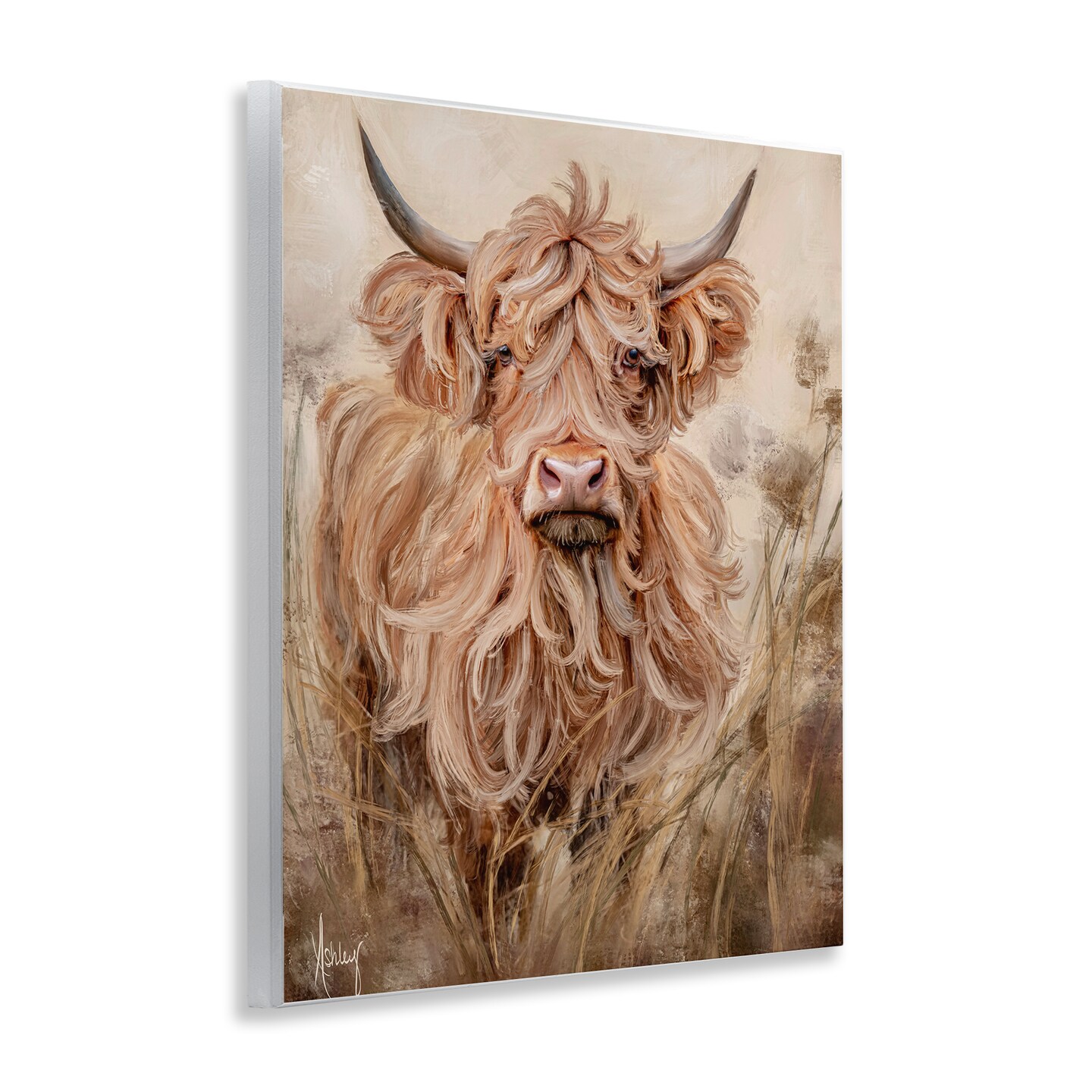 Stupell Industries Curly Haired Highland Cattle Wall Plaque, design by Ashley Bradley