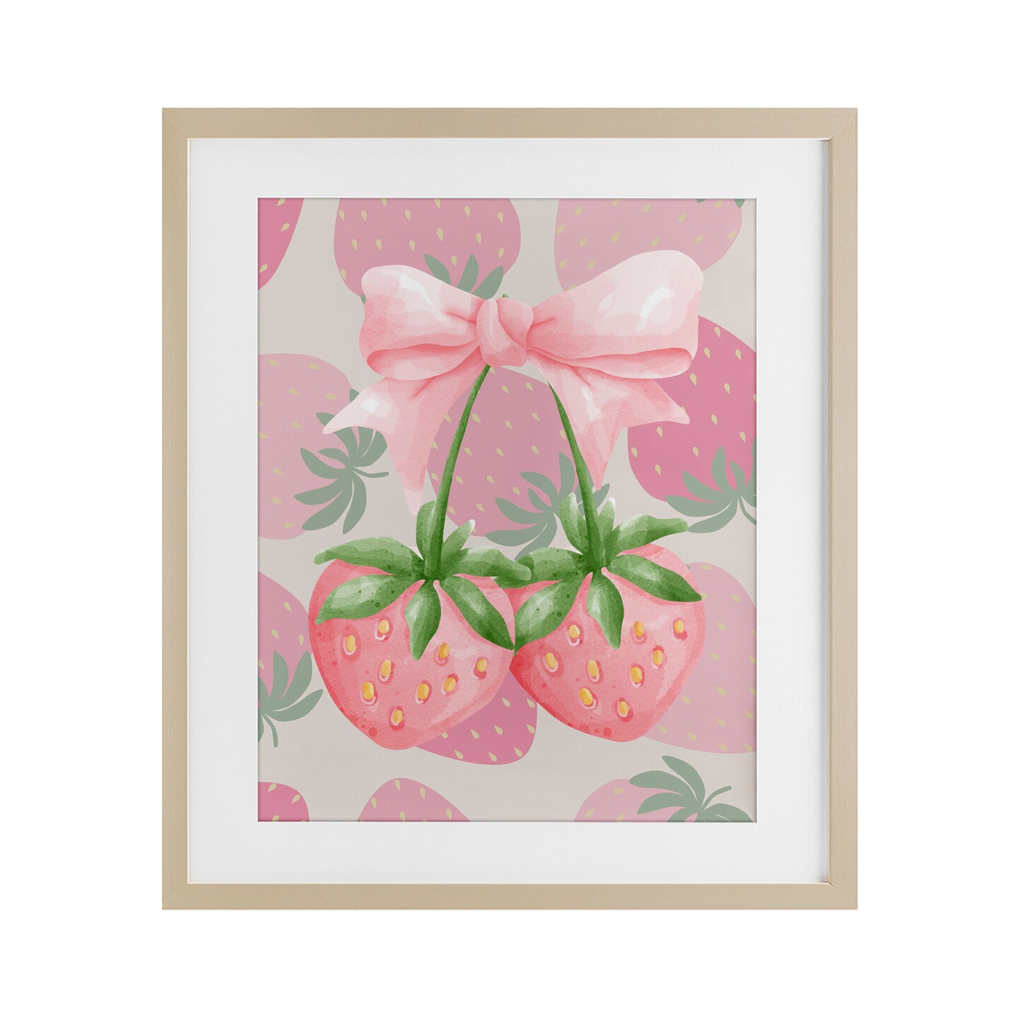Stupell Industries Strawberry Shortcake Ribbon Framed Print Under Glass, design by Jesse Keith