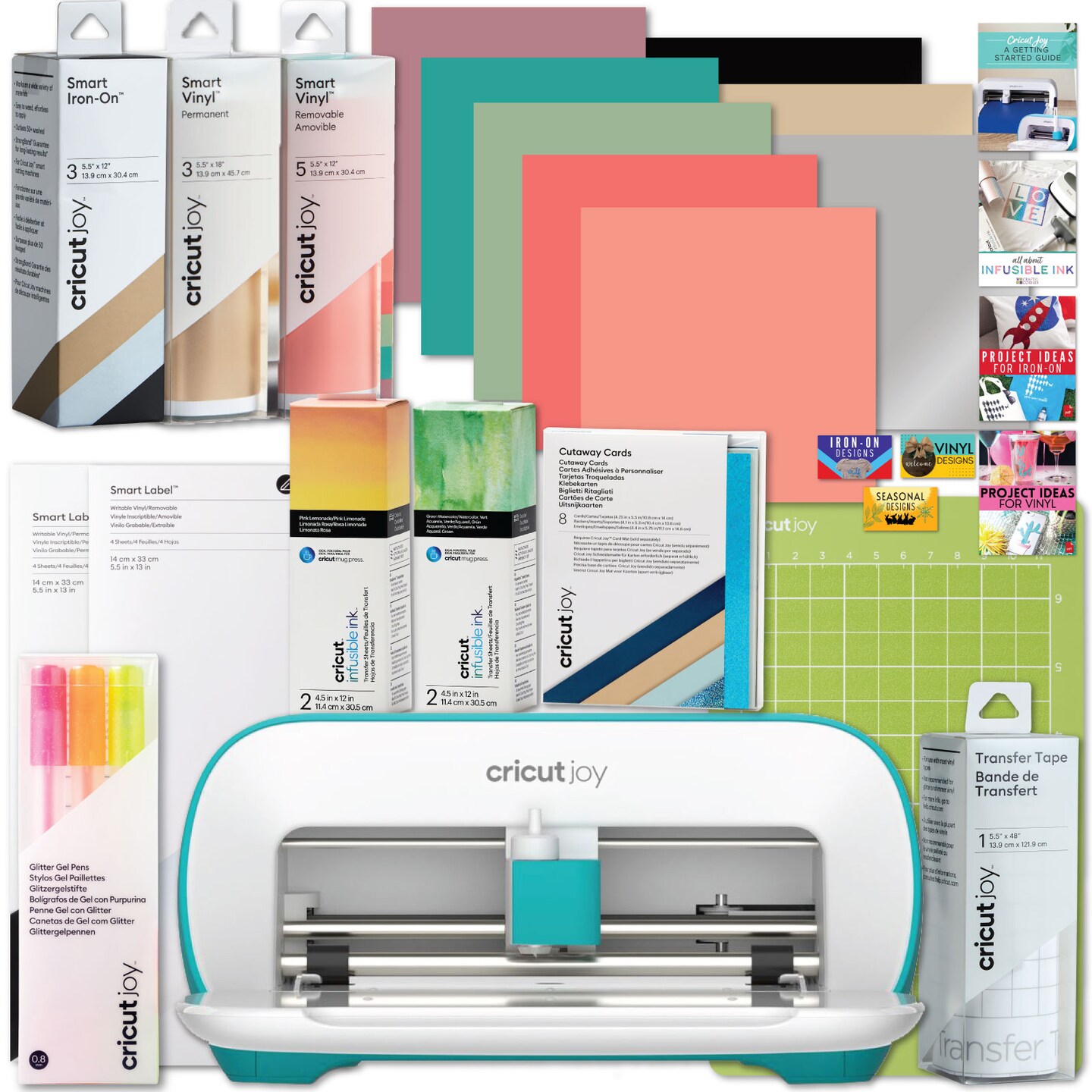 Cricut Joy Machine Ultimate Sampler Cricut Materials Bundle - Iron-On, Vinyl, Pens, Cards