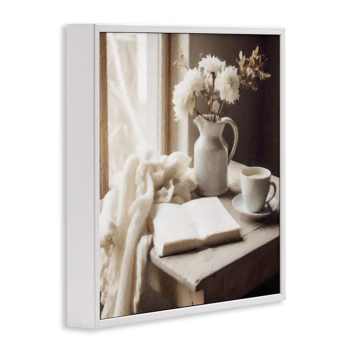 Stupell Industries Neutral Morning Coffee Journaling Framed Giclee, design by Riley B