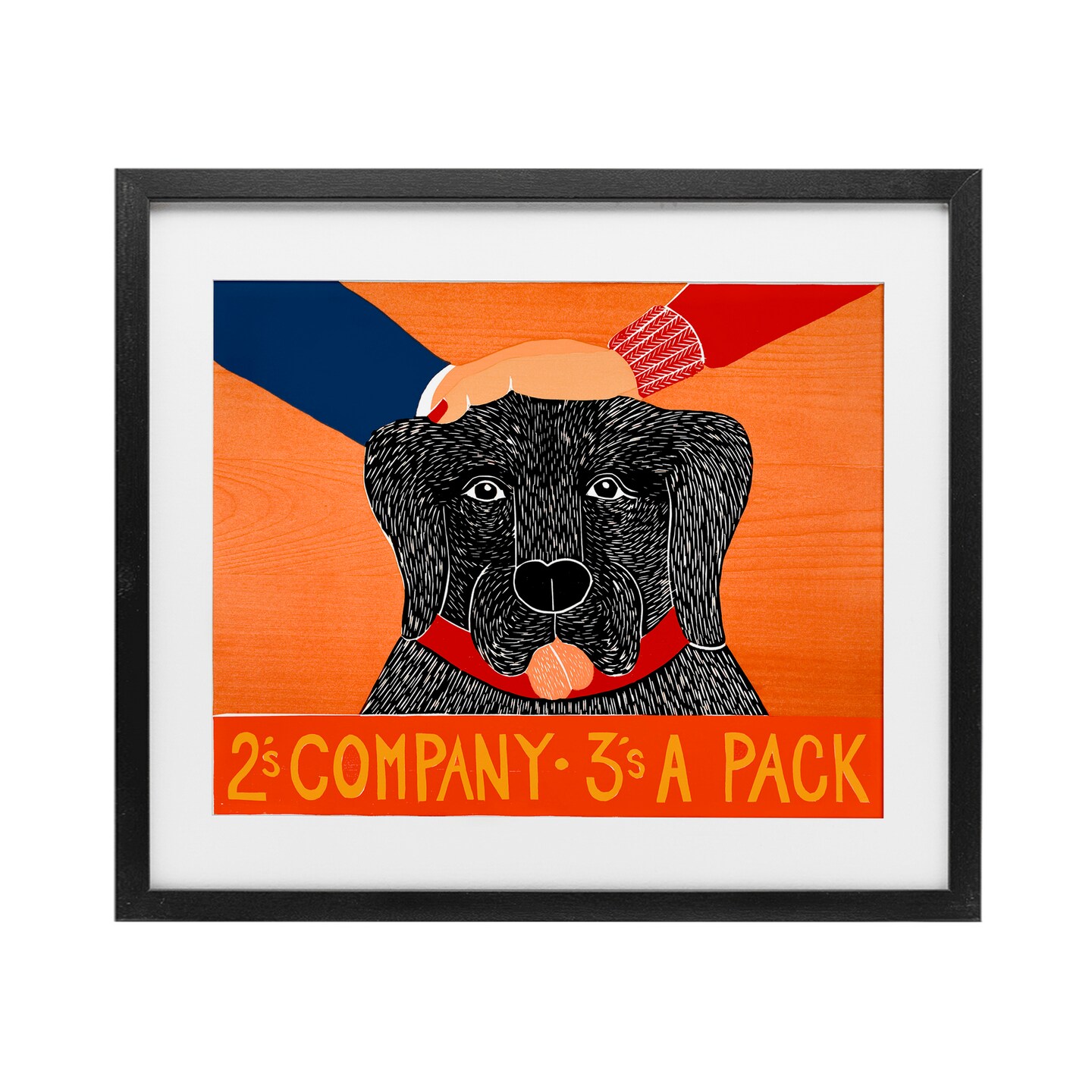 Stupell Industries 2's Company Dog Framed Print Under Glass, design by Stephen Huneck