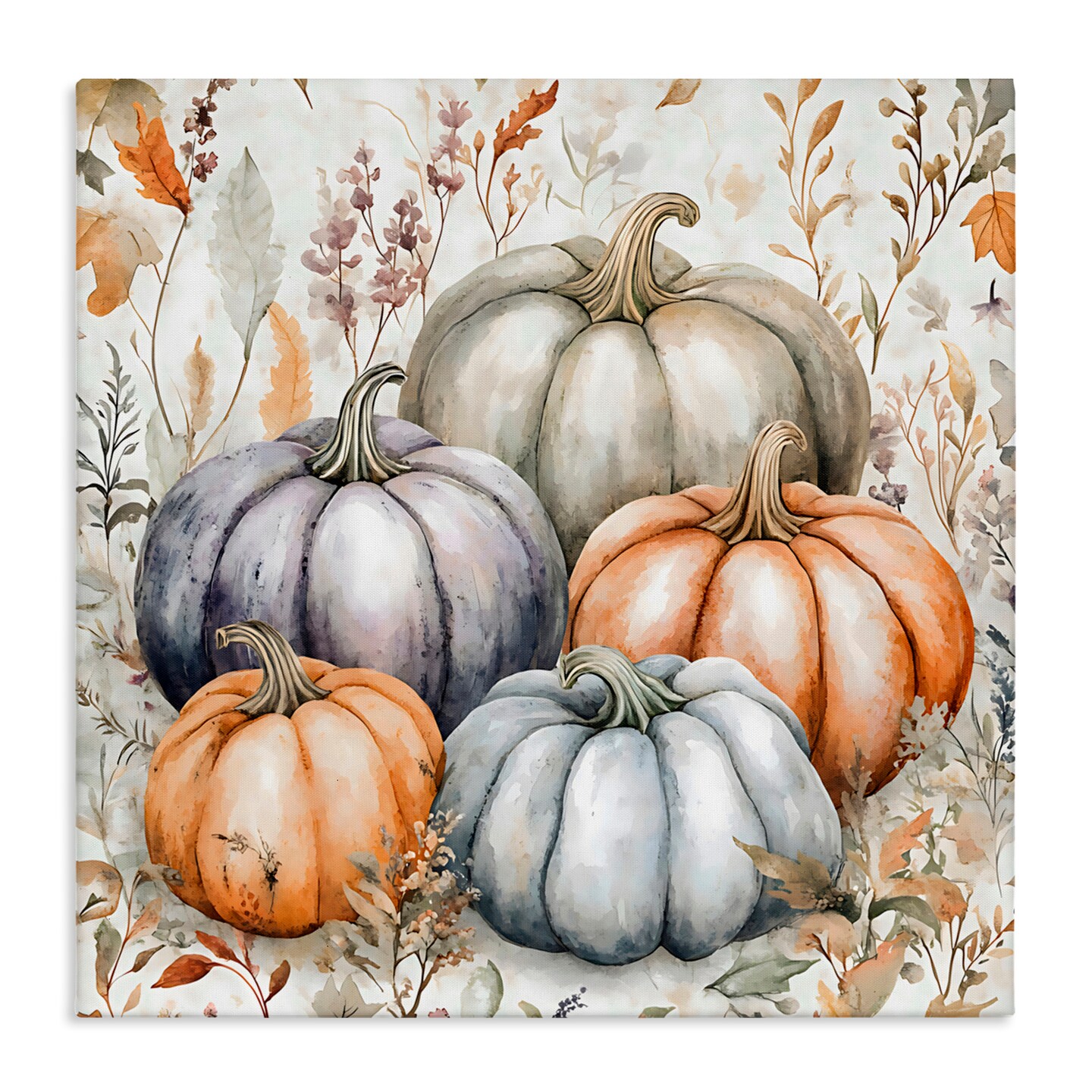 Stupell Industries Watercolor Pumpkin Harvest Canvas, design by Creative Studio