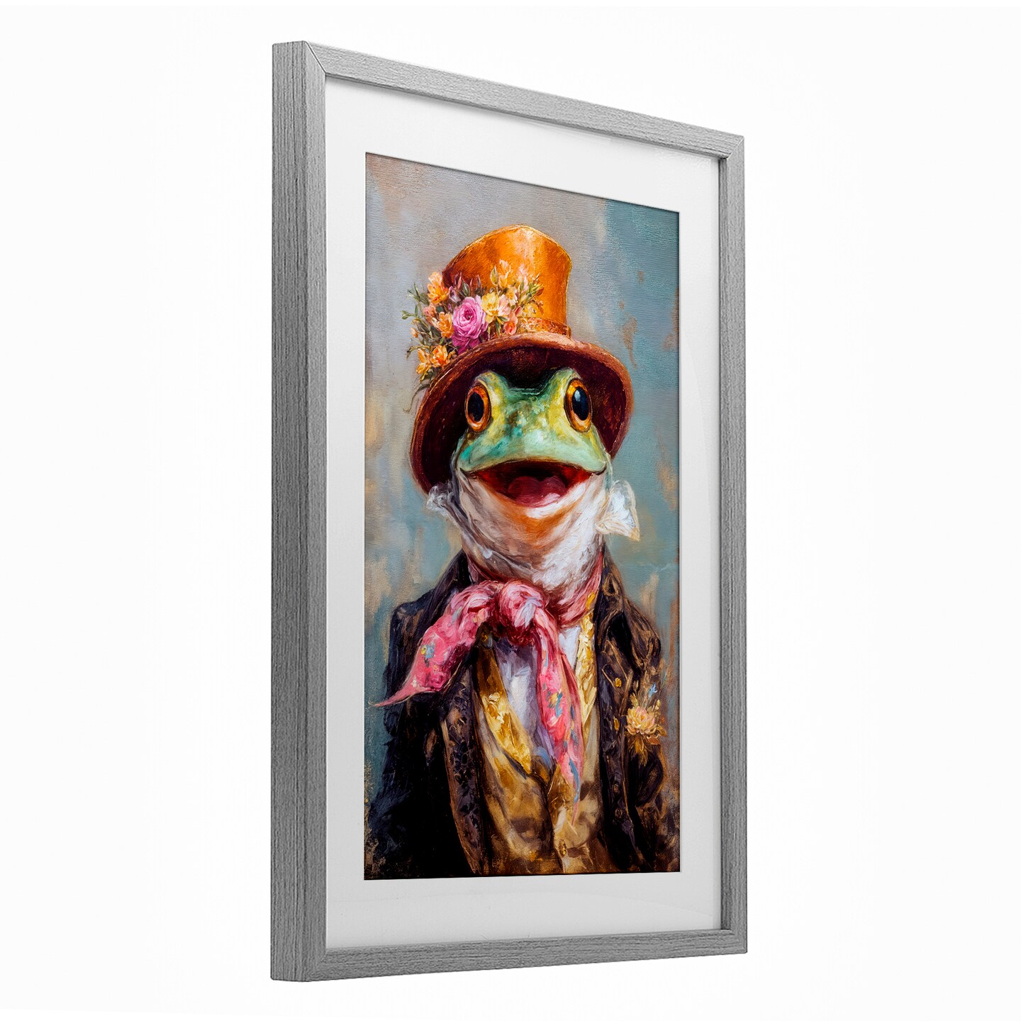 Stupell Industries Victorian Frog Portrait Framed Print Under Glass, design by Wumples