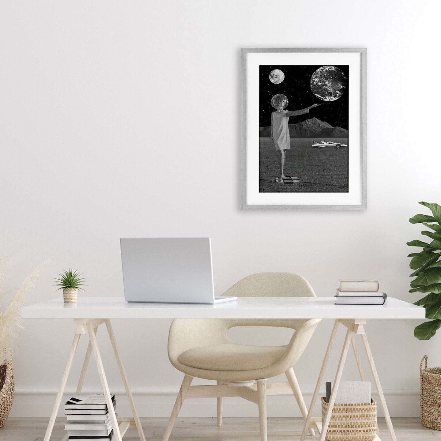 Stupell Industries On A Mission Retro Space Framed Print Under Glass, design by Elo Marc