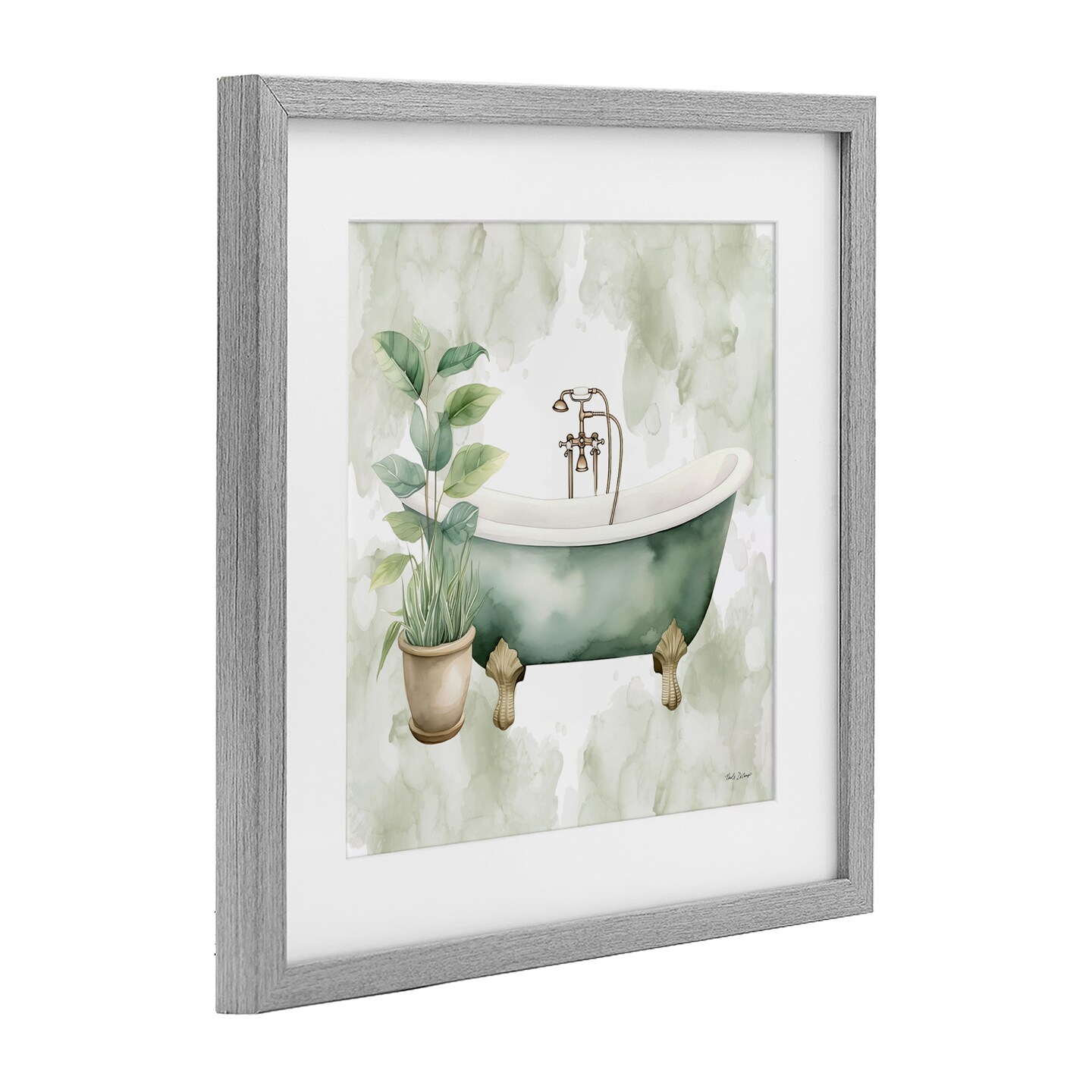 Stupell Industries Bath Oasis with Plant Framed Print Under Glass, design by Nicole DeCamp